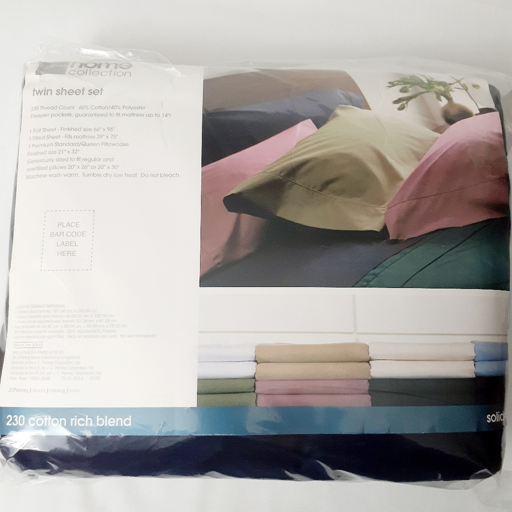 JCPenney Home Collection 230C Black Twin Sheet Set